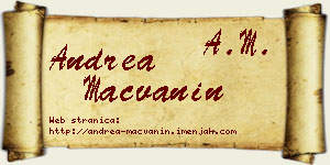 Andrea Mačvanin vizit kartica